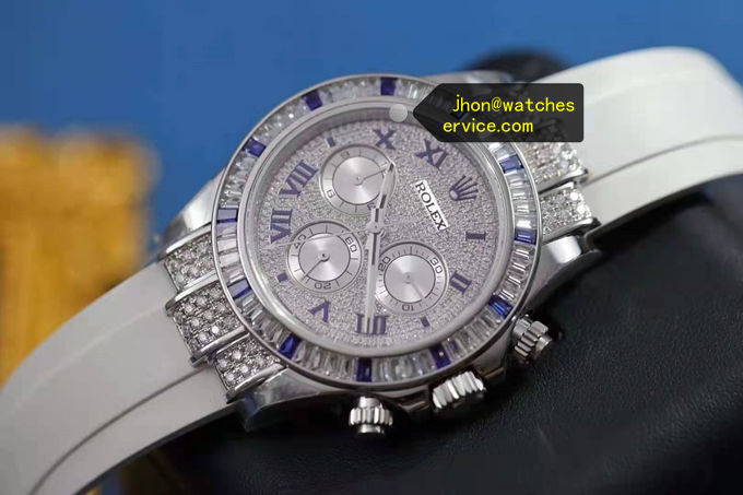 Oysterflex Roman Blue Enamel Moissanite Super Clone Daytona 116599