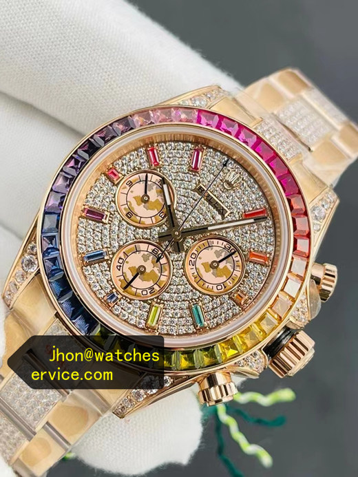 Diamond Rainbow Edition Rose Gold Super Clone Daytona 116595RBOW