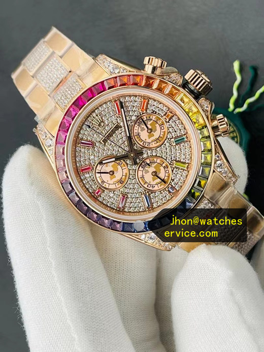 Diamond Rainbow Edition Rose Gold Super Clone Daytona 116595RBOW