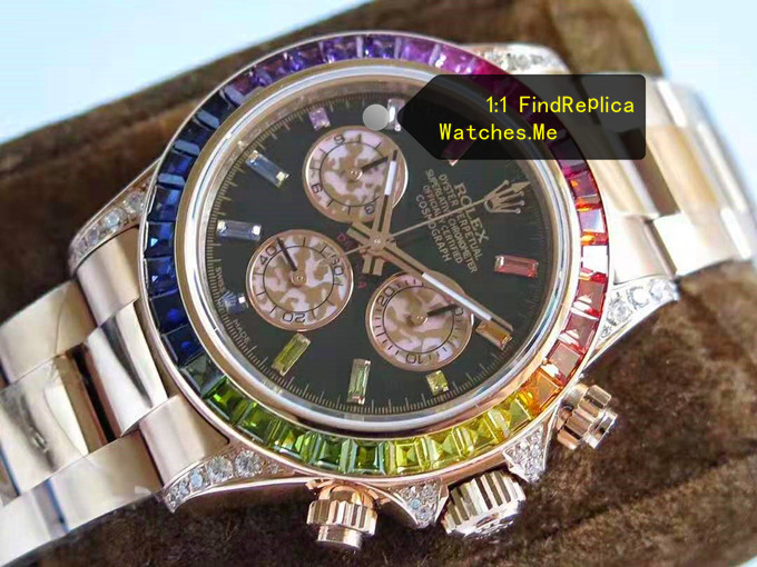 Rainbow Black Dial Index Marks Super Clone Daytona 116595RBOW