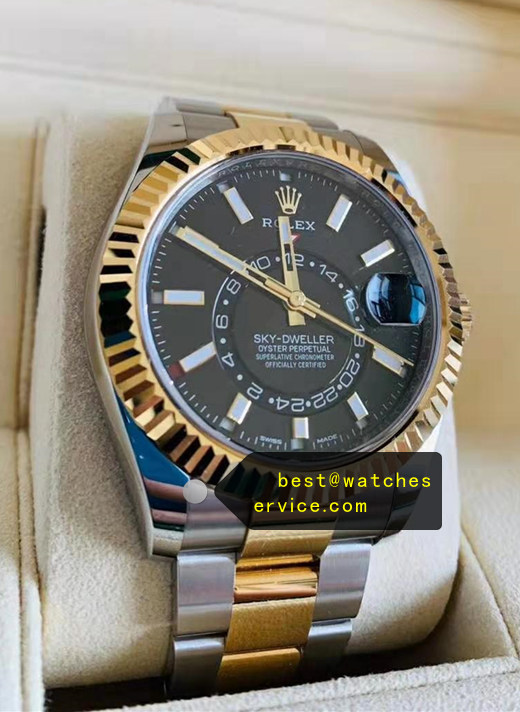 Two-Tone 42mm Black Dial Super Clone Sky-Dweller 326933