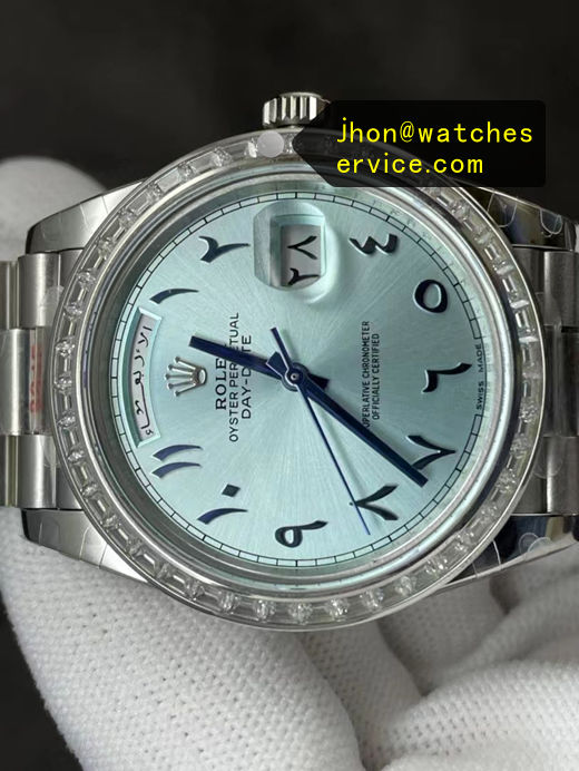 Hindi Numerals Ice Blue Dial President Diamond Bezel 40mm Super Clone Day-Date 228206