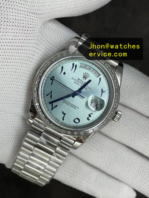 Hindi Numerals Ice Blue Dial President Diamond Bezel 40mm Super Clone Day-Date 228206