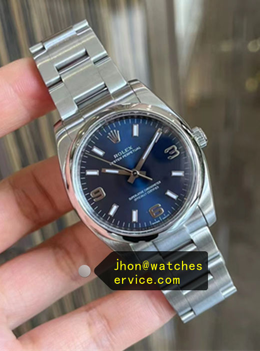 Blue Dial Smooth Bezel Super Clone 34mm Oyster Perpetual 114200