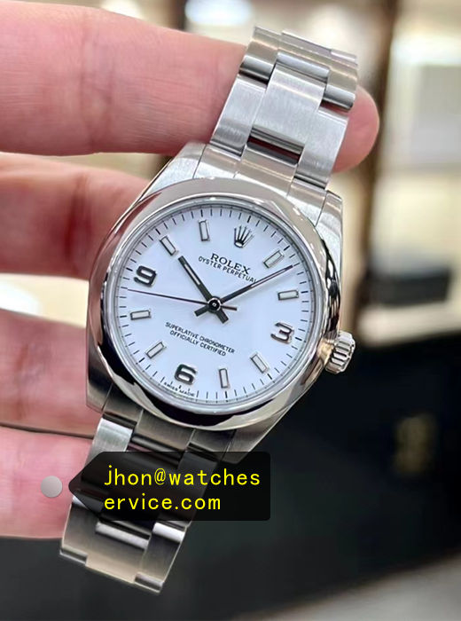 White Arabic Smooth Bezel Super Clone 34mm Oyster Perpetual 114200