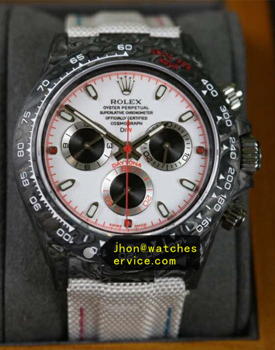 White With Red Dial Carbon Fiber Super Clone Diw Daytona