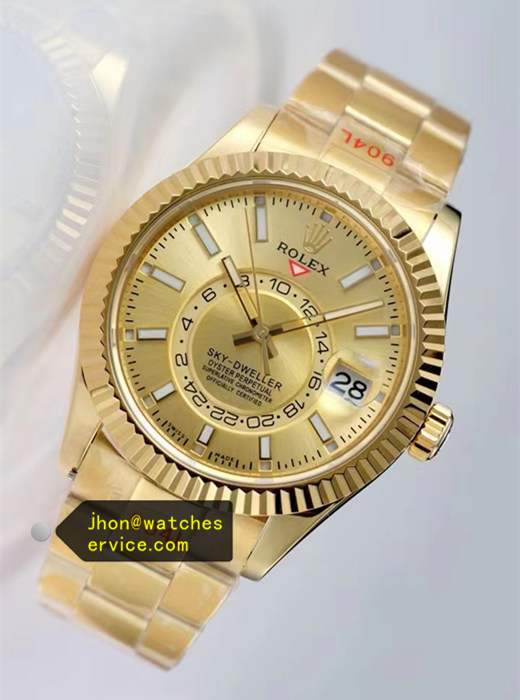 Champagne Dial Yellow Gold 1:1 Clone 42mm Sky-Dweller 326938 