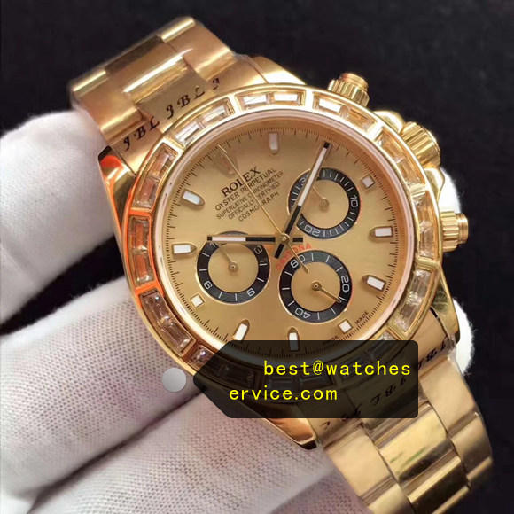 Diamonds Bezel Black Circle Yellow Gold Super Clone Daytona 126508