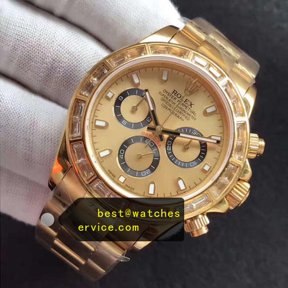 Diamonds Bezel Black Circle Yellow Gold Super Clone Daytona 126508